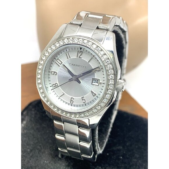 Caravelle by Bulova Women's Watch 43M120 Quartz Silver Dial Stainless Steel 28mm - Picture 1 of 13
